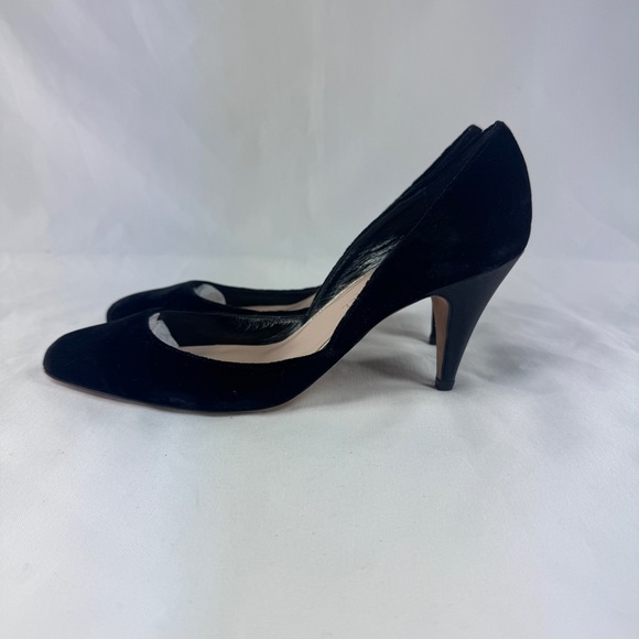 Loeffler Randall Classic Velvet d'Orsay Pumps 3" Satin Cone Heels Black Formal 7 - Picture 4 of 14
